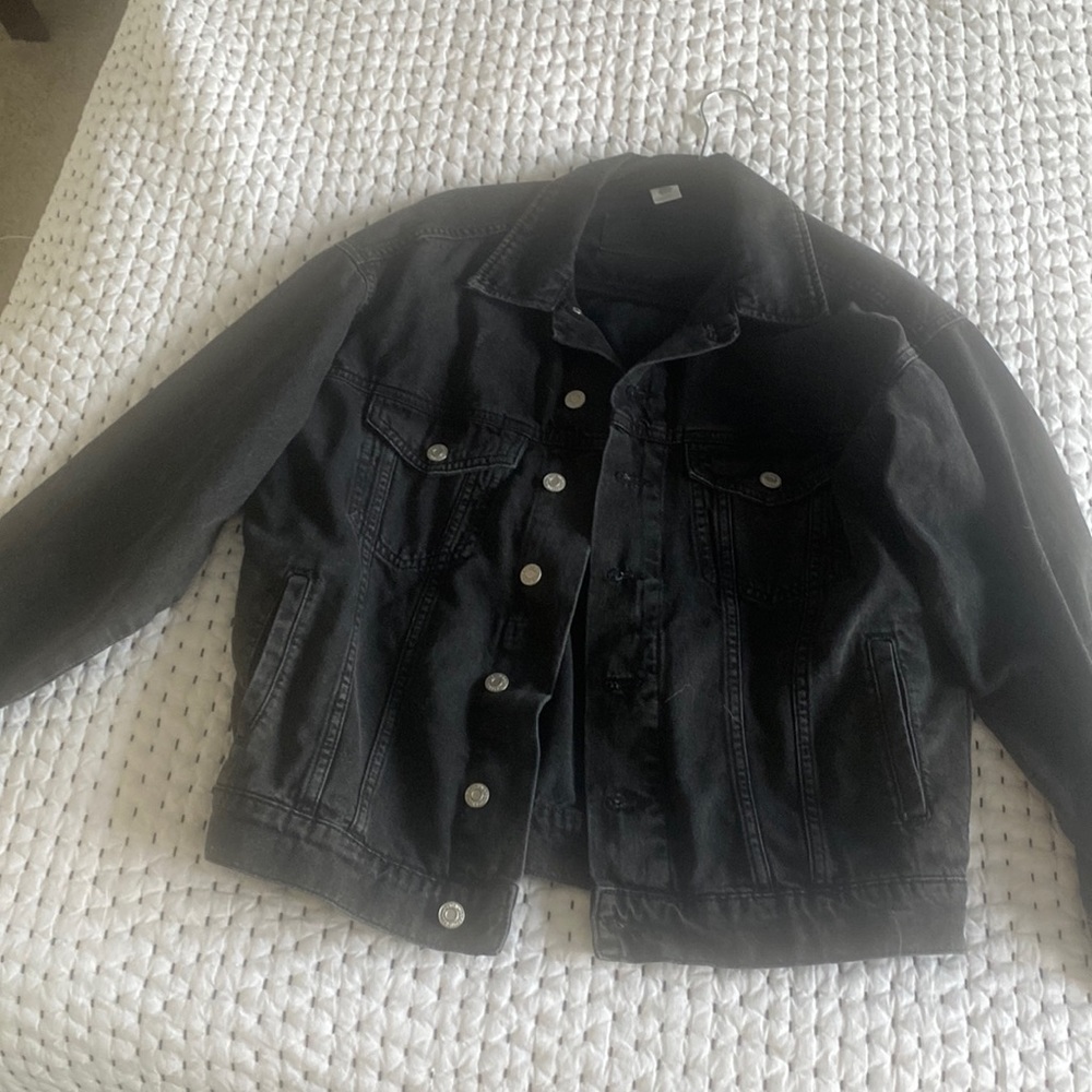 Oversized black jean jacket